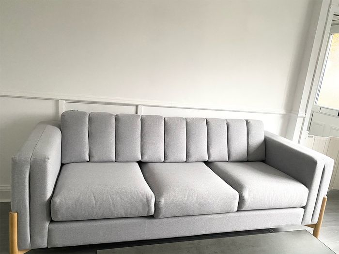 Light grey Scandinavian sofa Cloud with wooden legs