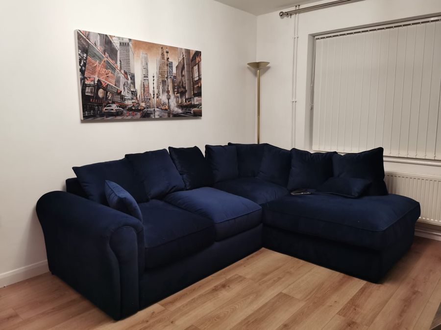 Dark blue Baron corner sofa