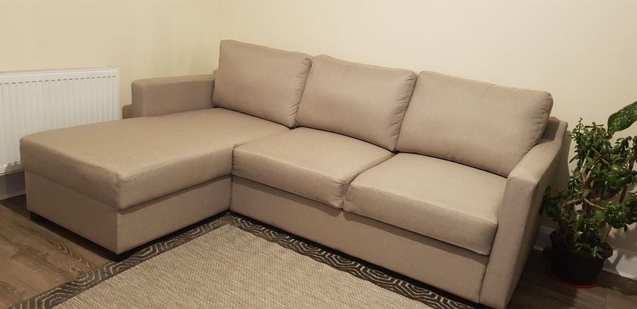 Beige left corner sofa with sleeping function - Kropp