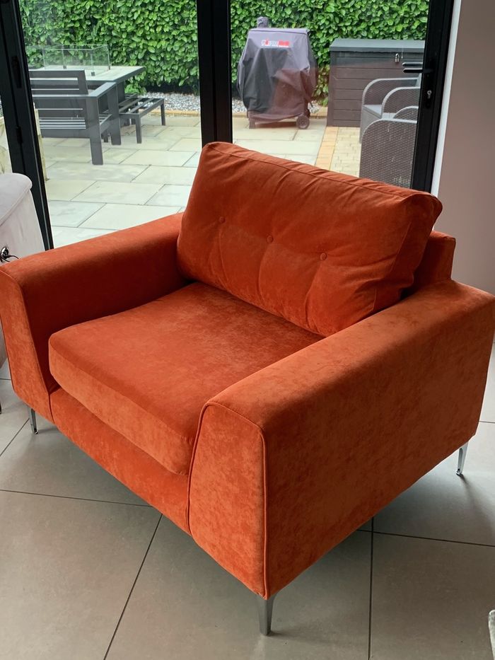 Fauteuil rétro orange Kubic