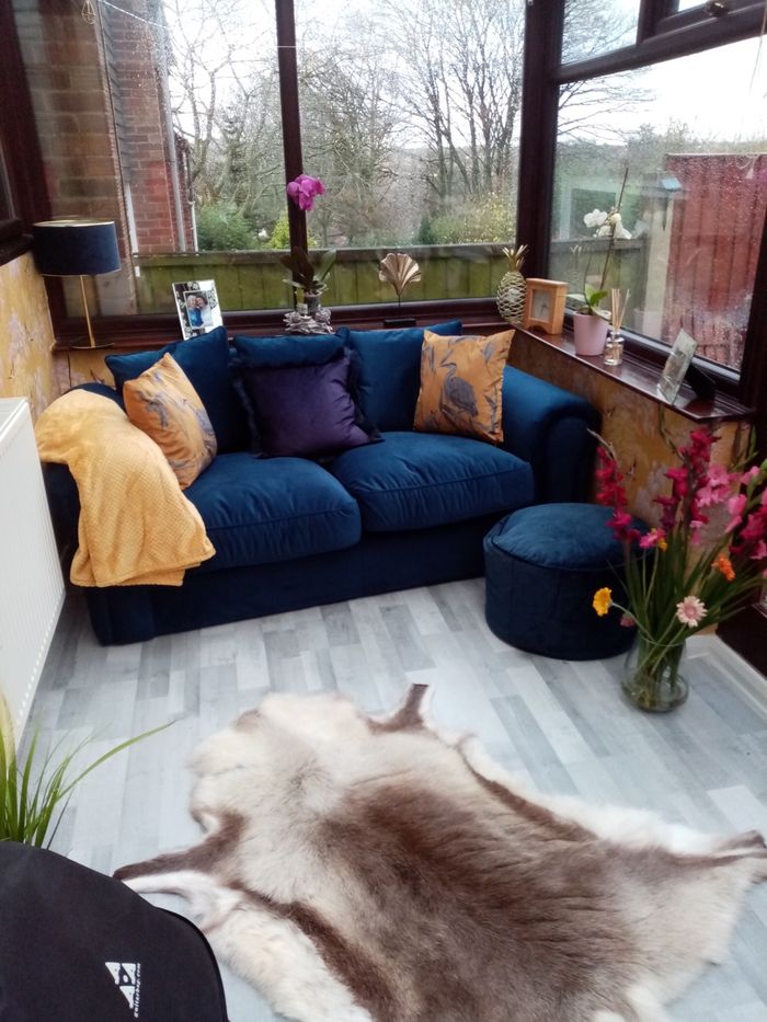 Dark blue double sofa Baron