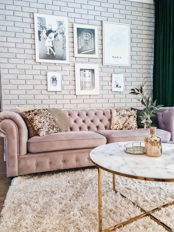 Chesterfield Grand Dreisitzersofa in Velours von Ewelina