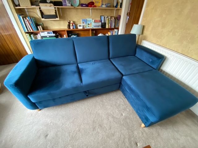 Canapé d'angle Elegance bleu de Ruth
