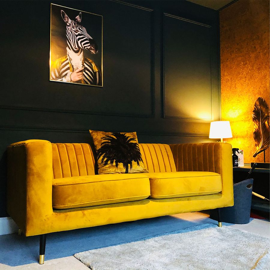 Russell's Mustard Slender Sofa 1