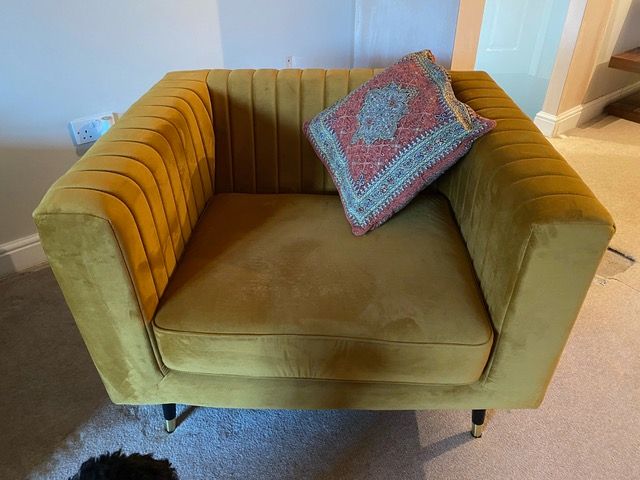 Mustard stitched Slender armchair