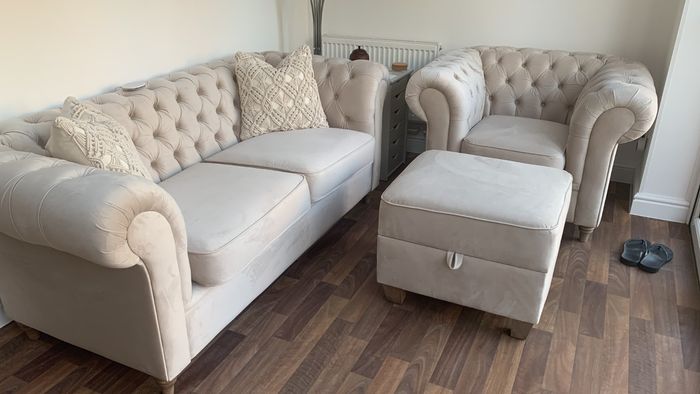 Chesterfield Sofa and Armchair - Sandra