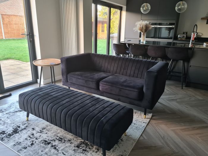 Slender Sofa and Pouffe - Tayla
