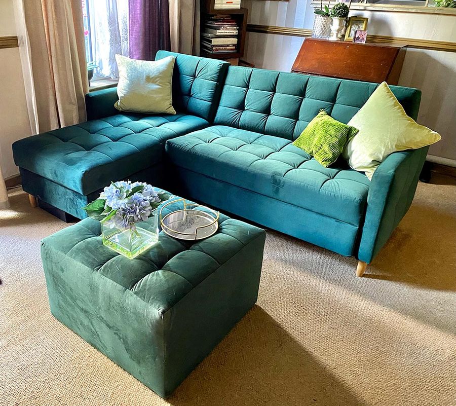 Velocity Corner Sofa and Pouf Flair - Anne