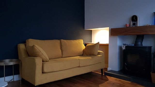 Yellow Orson sofa, classic style