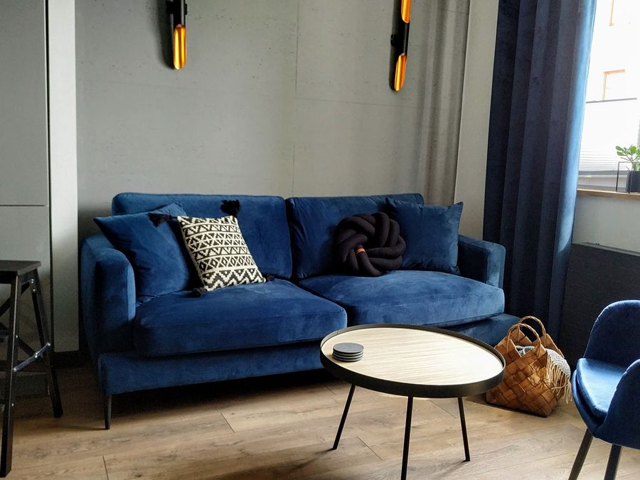Blaues Covex-Sofa von Carolina