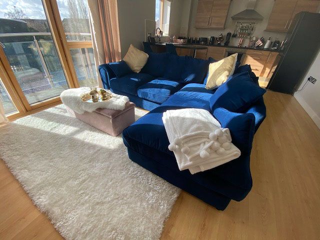 Blue Baron corner sofa from Veronica