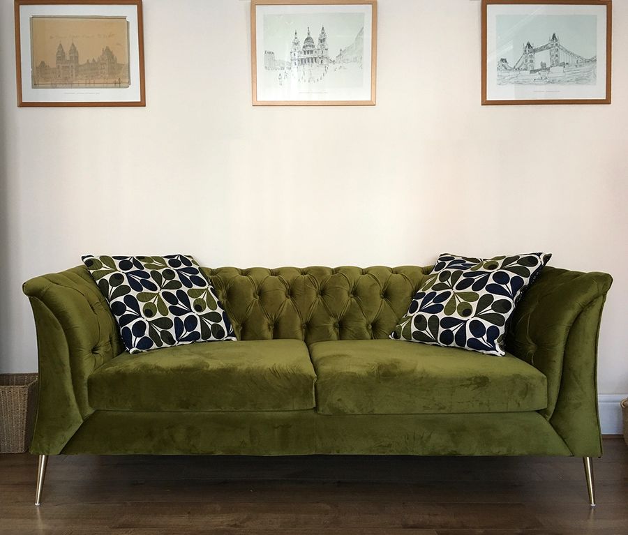 Grünes Chesterfield Modern Sofa von Kate