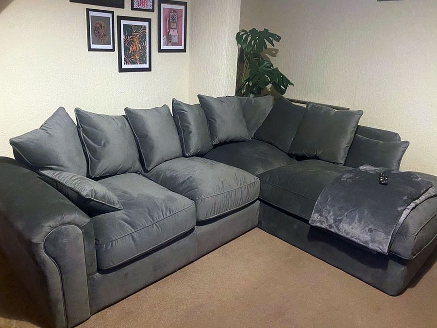 Gray Baron corner sofa by Harriet